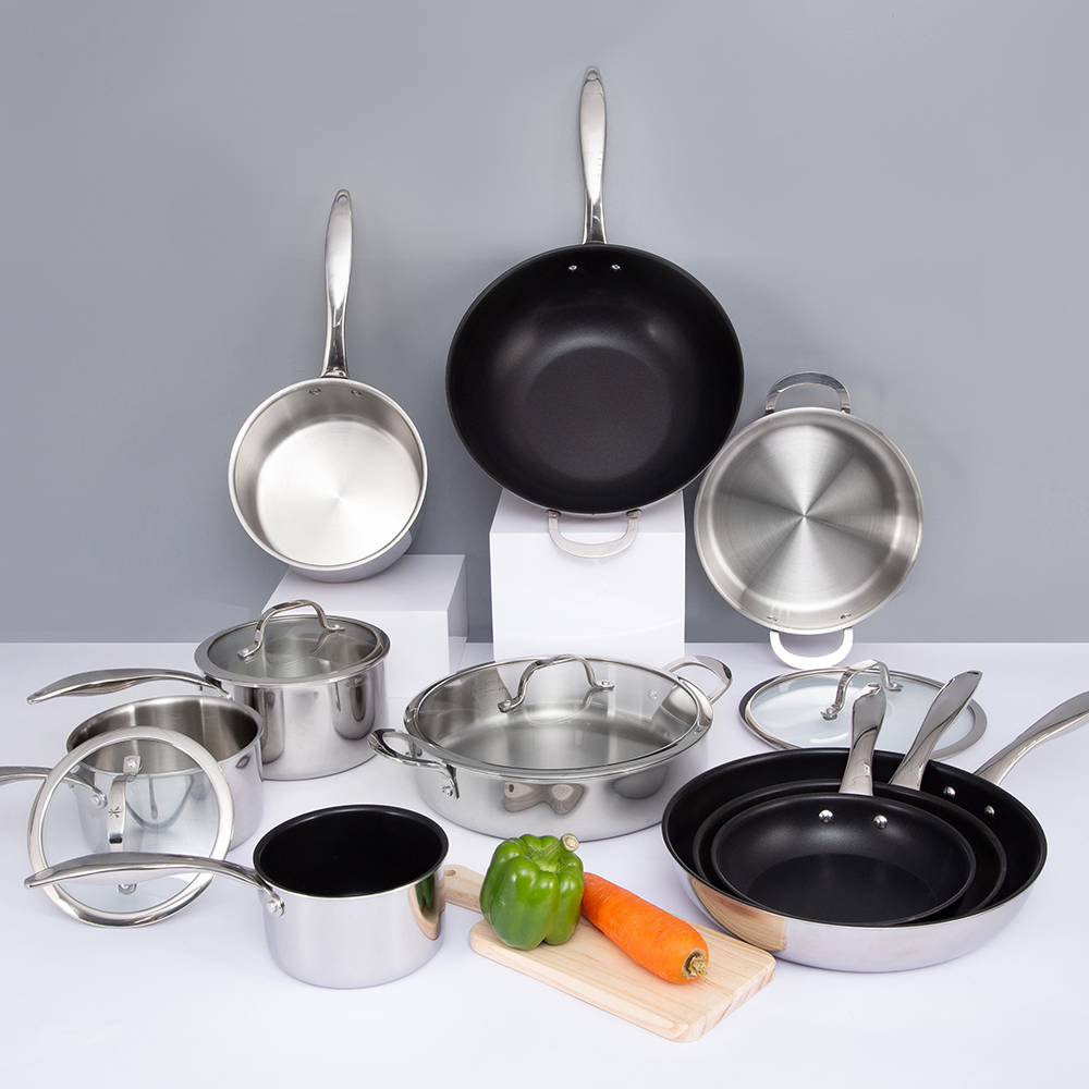 Tri-ply SUS304 cookware set