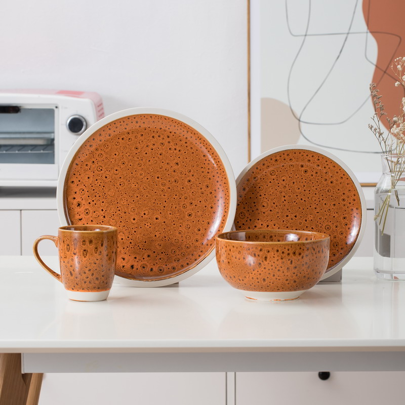 Peacock pattern，Glaze change series ceramic tableware