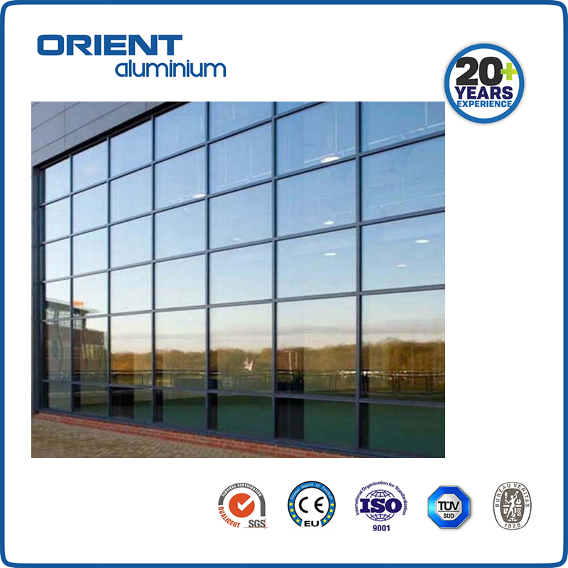 Aluminium double glaze structural glass curtain wall facade for villa cottage