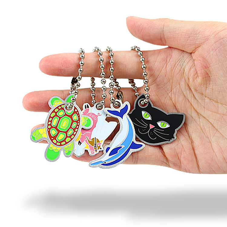 Colorful Metal Enamel Keychain for Engraving