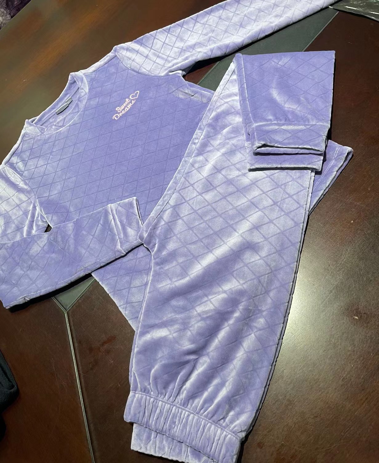 knitted children pyjamas set