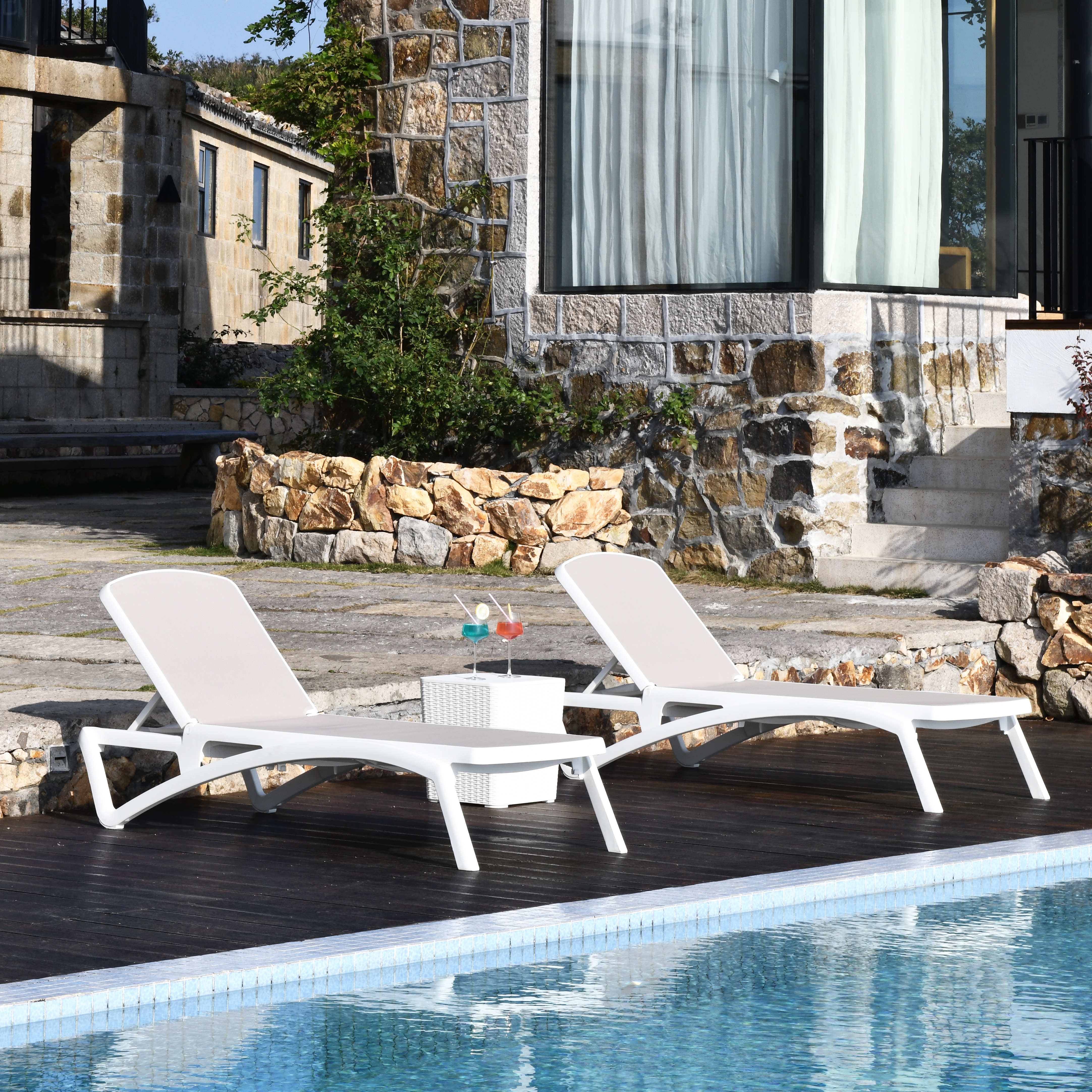 Sukk Outdoor Furniture Waterproof Plastic Lounger Chair