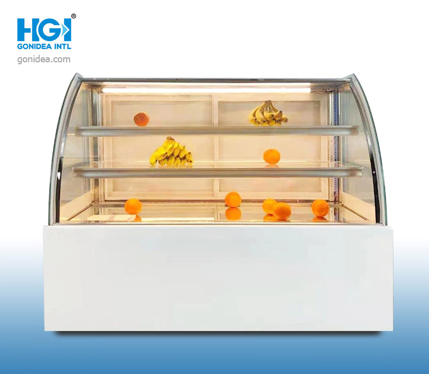 Double Doors Commercial Cake Showcase Glass Cooler Bakery Display Cabinet Showcase
