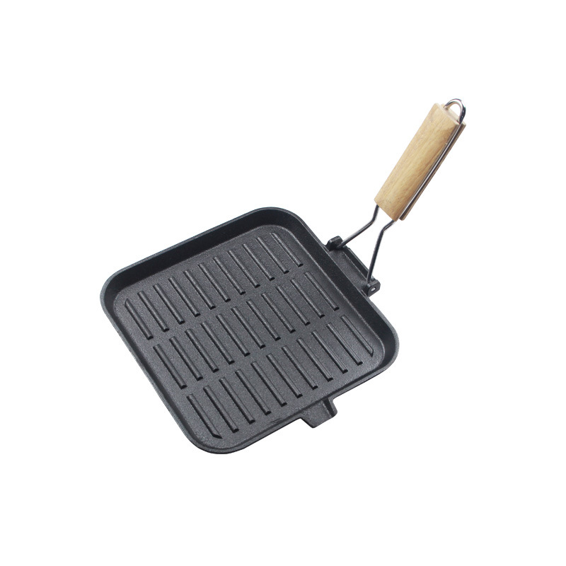 Camping cast iron folding steak skillet