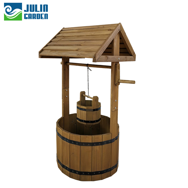 Wishing well barrel planter