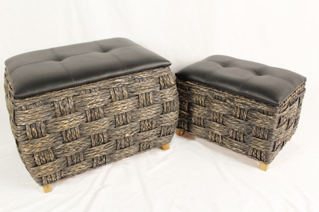 Wooden straw stool