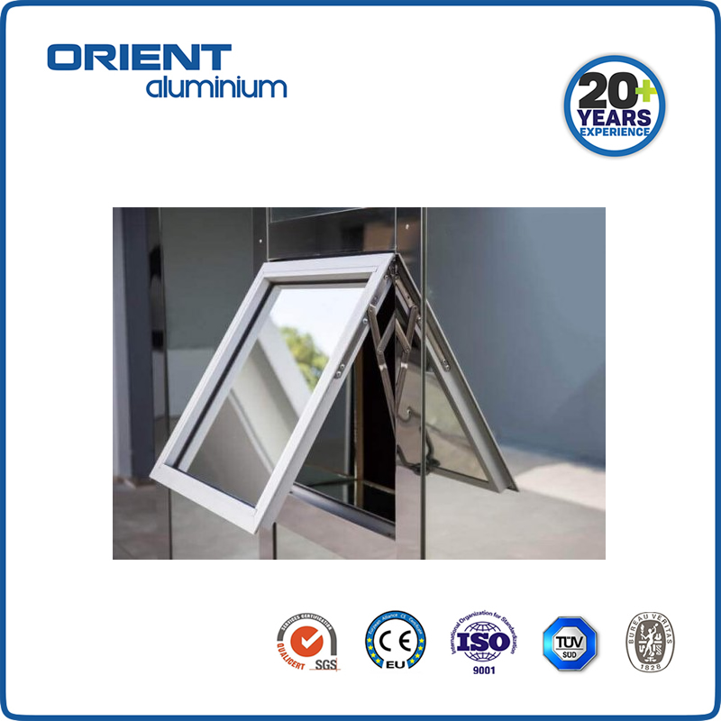 AS2047 Aluminum casement tempered glass window for apartment and hotel folding window