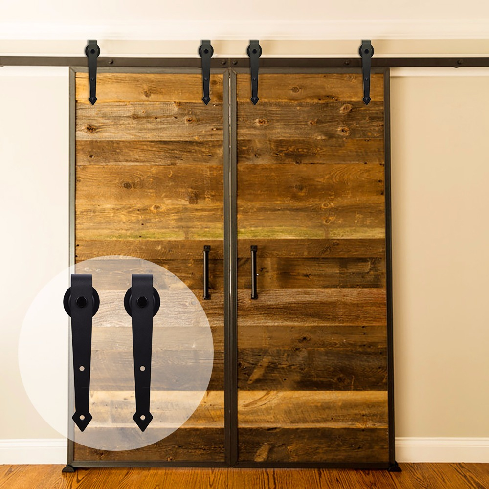 Kinmade Barn Door Hardware Black Steel Sliding Barn Door Fittings