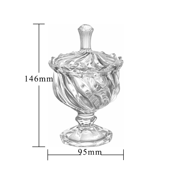 Christmas Candy Jar with Lid Crystal Glass Candy Sugar Bowl Glass Sugar Box
