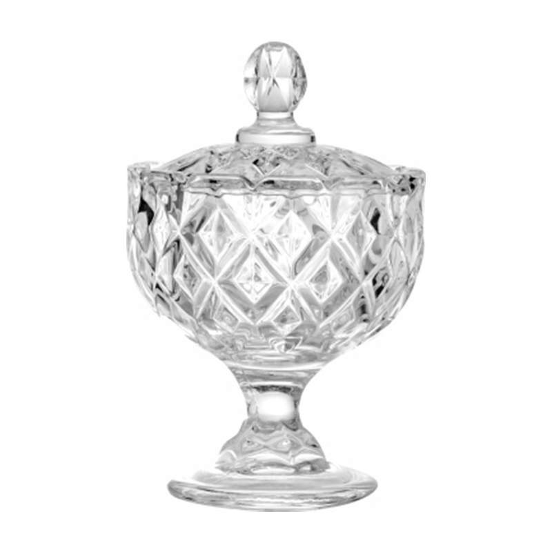 Christmas Candy Jar with Lid Crystal Glass Wholesale Customize Sugar Bowl Candy Cookies Nut Jar