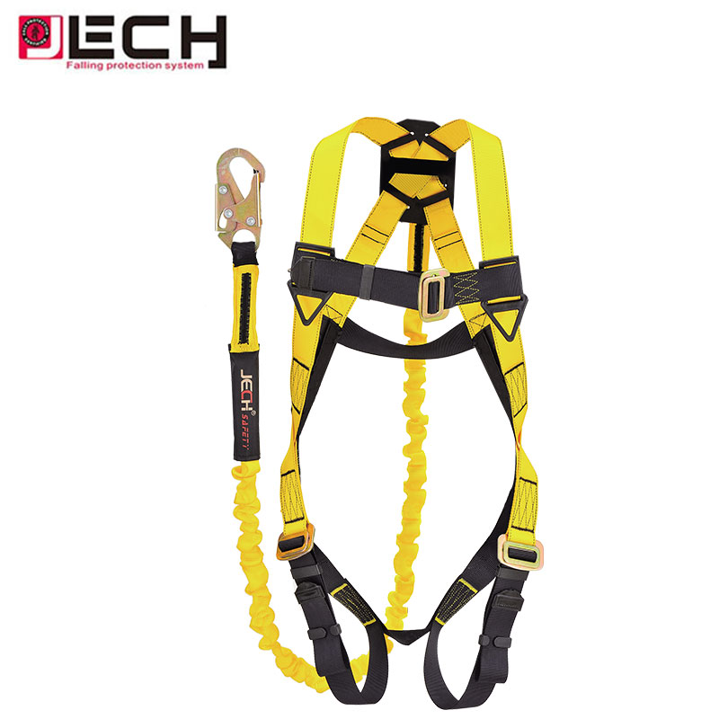 ANSI Multi-purpose Full Body Safety Harness withShock Absorber Lanyard for Fall Protection