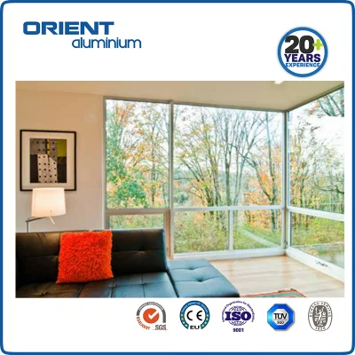 Aluminium framed sliding balcony windows and doors sound proof burglar proof large glass for hotel