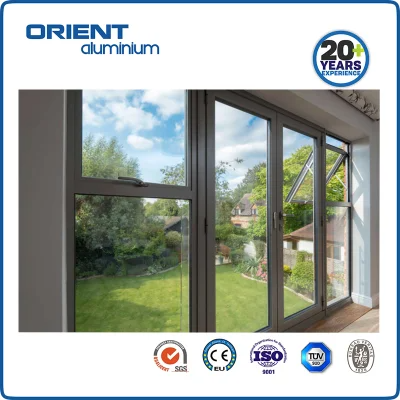 Customized powder coating ultra narrow double glazed energy efficient aluminum frame casement window