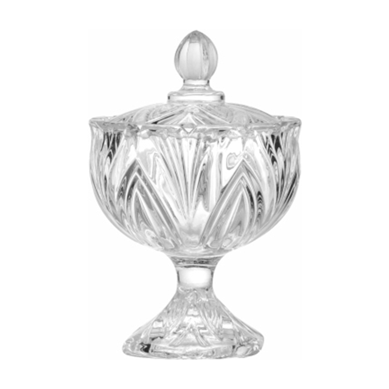 Christmas Candy Jar with Lid Crystal Candy Sugar Bowl Glass Sugar Box