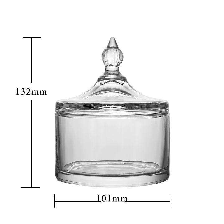 Christmas Candy Jar with Lid Crystal Candy Sugar Bowl Glass Sugar Box