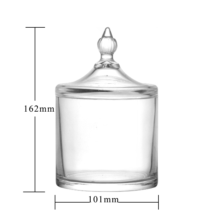 Christmas Candle Jar Crystal Candy Jar Sugar Bowl with Lid Wholesale Custom