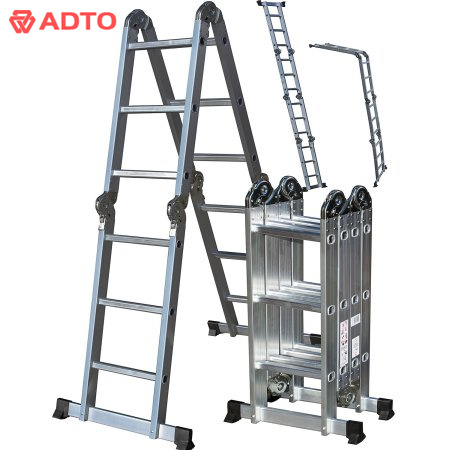 Multi-purpose aluminum alloy ladder with small hinge