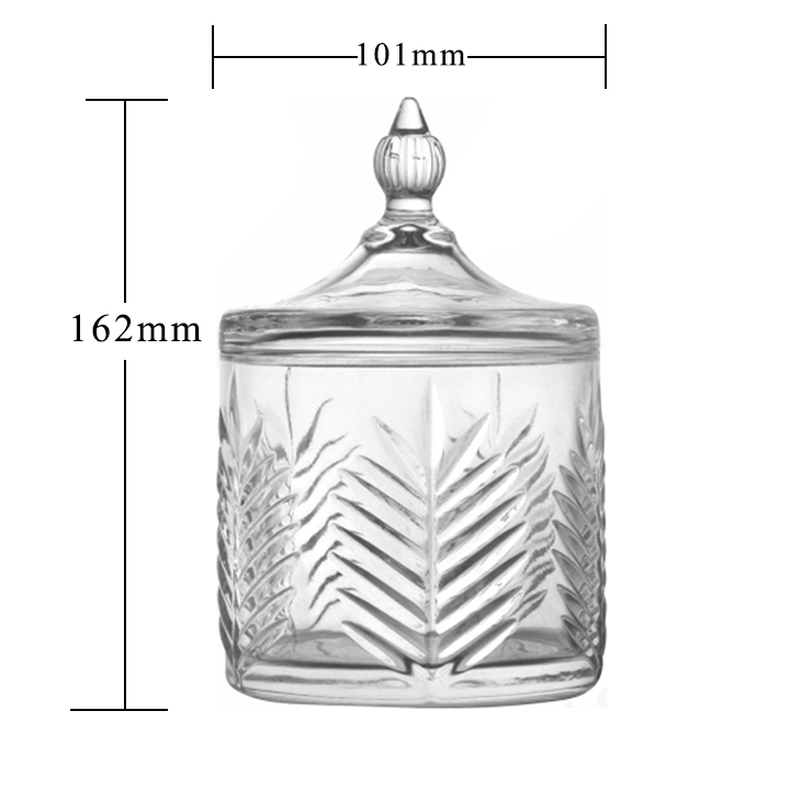 Christmas Candy Jar with Lid Crystal Glass Candy Sugar Bowl Glass Sugar Box