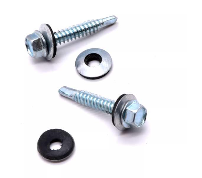 Self-drilling screws with EPDM washer