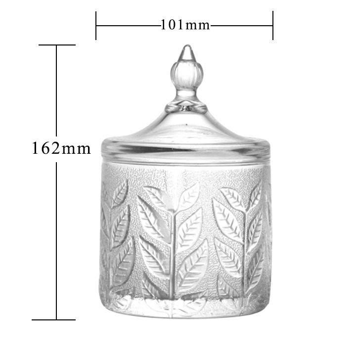 Christmas Candy Jar with Lid Crystal Glass Candy Sugar Bowl Glass Sugar Box