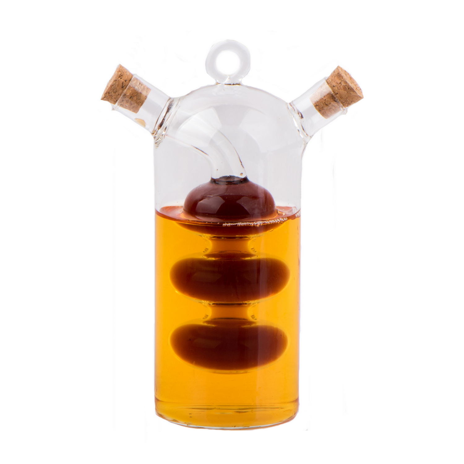 High borosilicate glass oil & vinegar bottle with cork lid GPG229