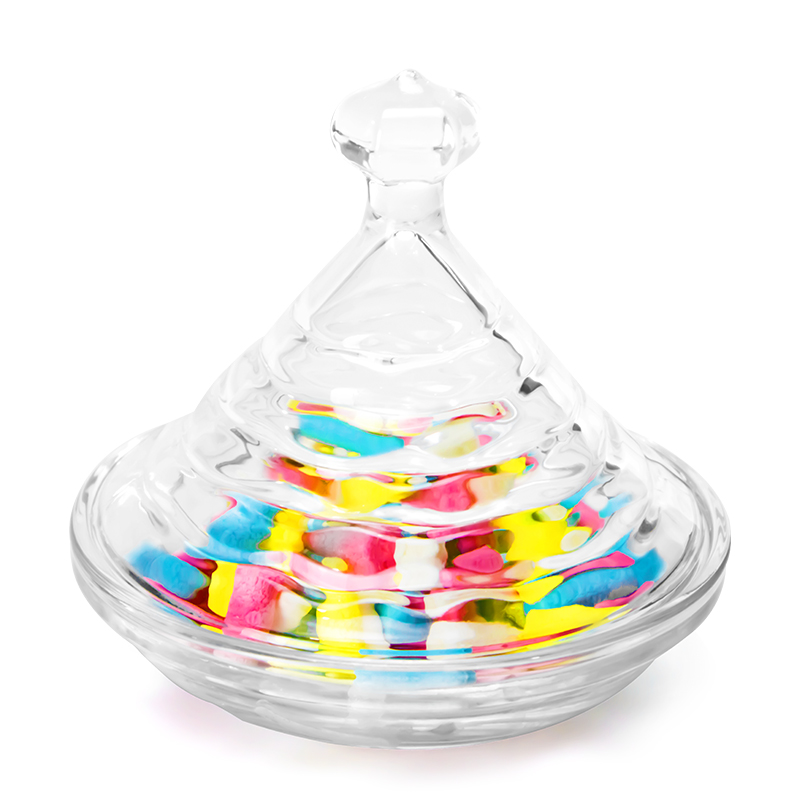 Glass Candy Jar with Lid Wholesale Crystal Customize Sugar Bowl Candy Cookies Fruit Dish