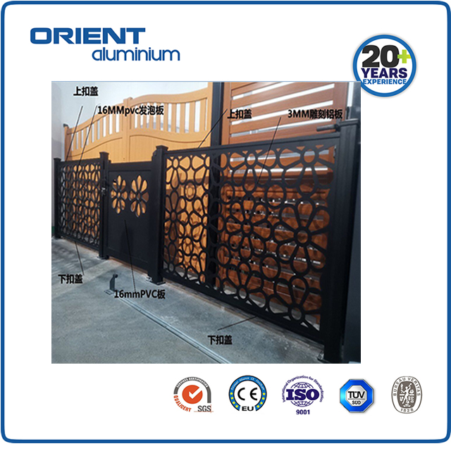 Decorative Garden Newly Privacy Aluminum Steel Post Metal Laser Cut Aluminum Wall Panel Fencing