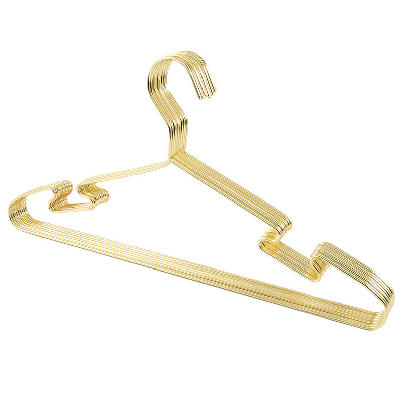 Golden Coat hanger adult thick non-slip wire groove electroplating stainless steel household