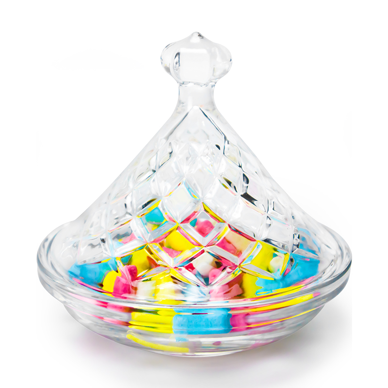 Christmas Candy Jar with Lid Crystal Glass Candy Sugar Bowl Glass Sugar Box