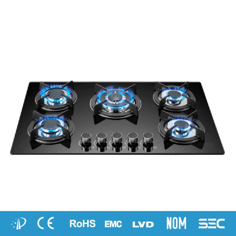 Gas Hob |5 Burner Glass Gas Hob MGBG-775C3|770mm Gascooktop gas stove