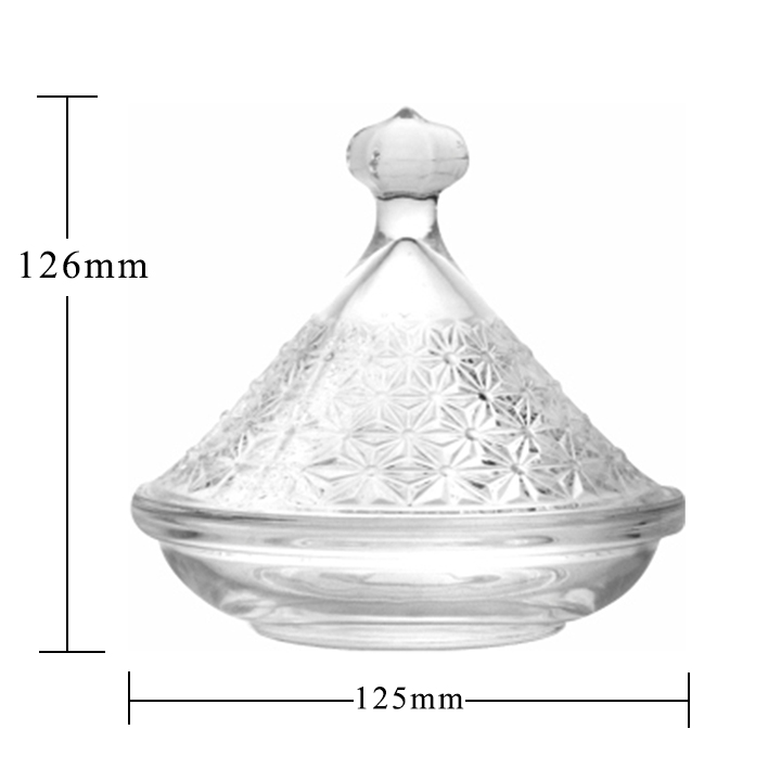 Glass Candy Jar with Lid Christmas Crystal Candy Sugar Bowl Glass Sugar Box
