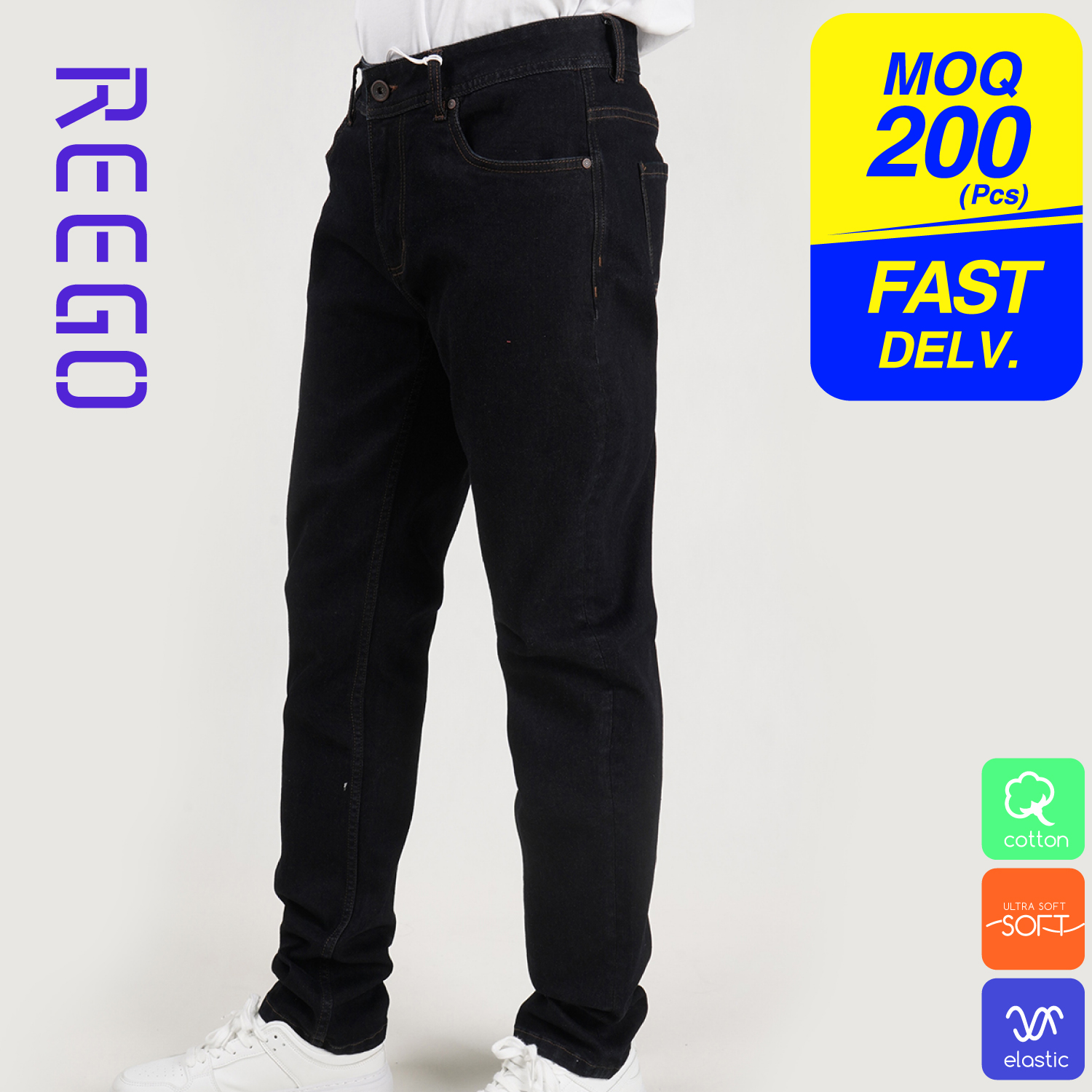 men’s black jeans D26S010A
