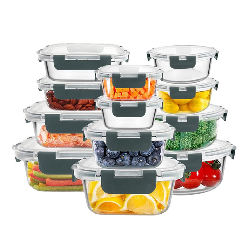 High borosilicate glass food container set, canister
