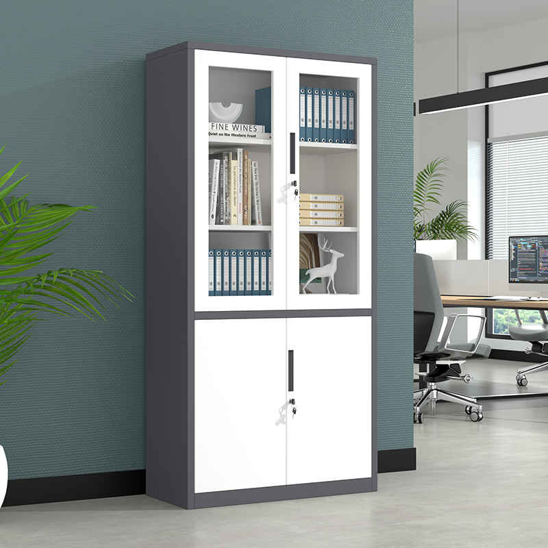 grey and white filing cabinet