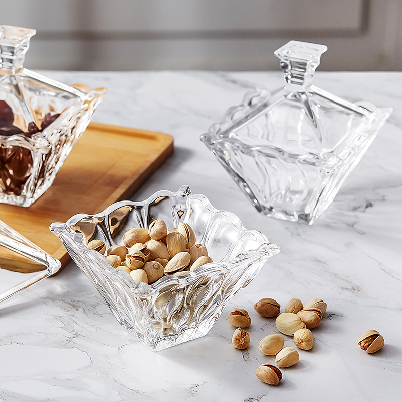 Crystal Christmas Candy Jar Sugar Bowl with Lid Nut Jars
