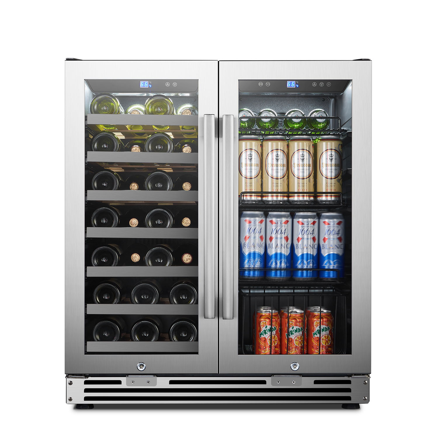 USF-66B 168L Side by Side Wine and Beverage Cooler Built-in or Free Standing Wine Cellar