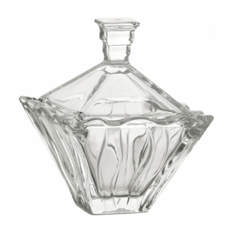 Christmas Candy Jar with Lid Crystal Glass Wholesale Customize Sugar Bowl Candy Cookies Nut Jar