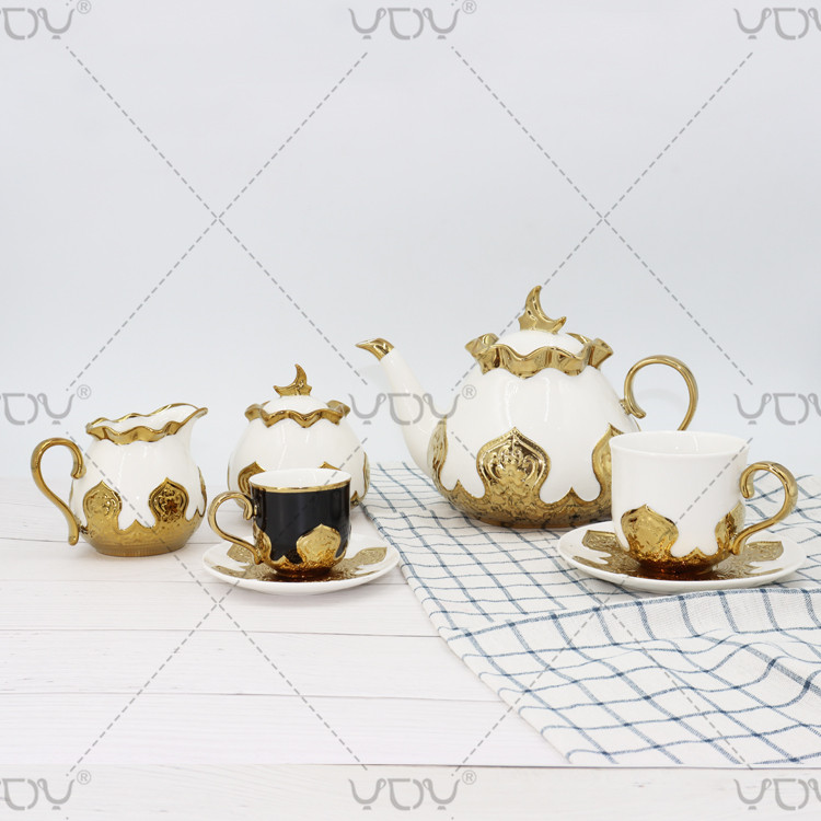 Custom design ceramic wholesale elegant turkish coffee elegant tea sets