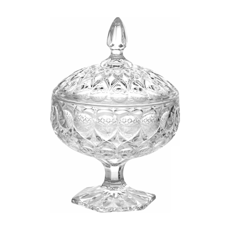 Christmas Candy Jar with Lid Crystal Glass Candy Sugar Bowl Glass Sugar Box