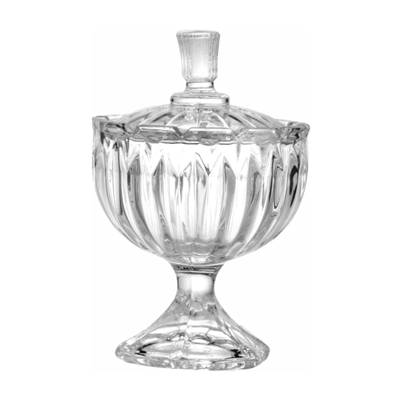 Crystal Candy Jar with Lid Christmas Candy Sugar Bowl Glass Sugar Box