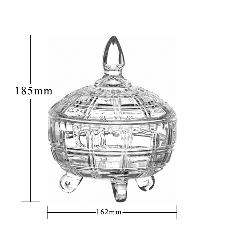 Christmas Candy Jar with Lid Crystal Glass Candy Sugar Bowl Glass Sugar Box