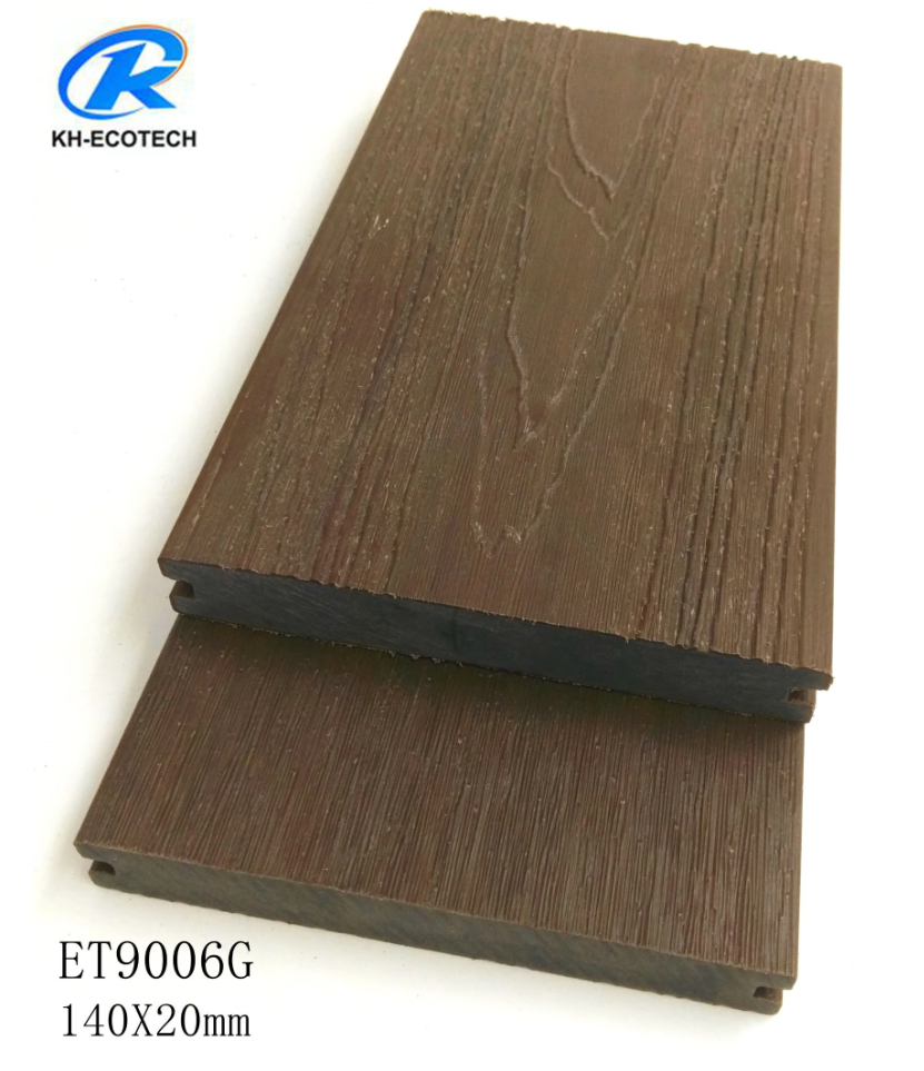 Ecotechwood Anti-slip & Waterproof Wood Plastic Composite Slide Co-extrusion Decking for Exterior