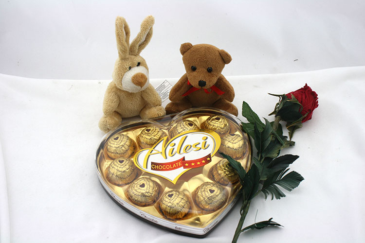 10pcs Heart Chocolate, Gold Choclate