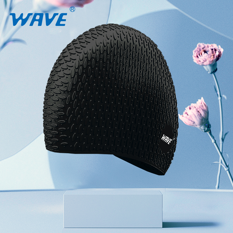 WAVE 2022 Wholesale Sports Cap Silicone Swim Cap Water Drop Bubble Swimming Caps