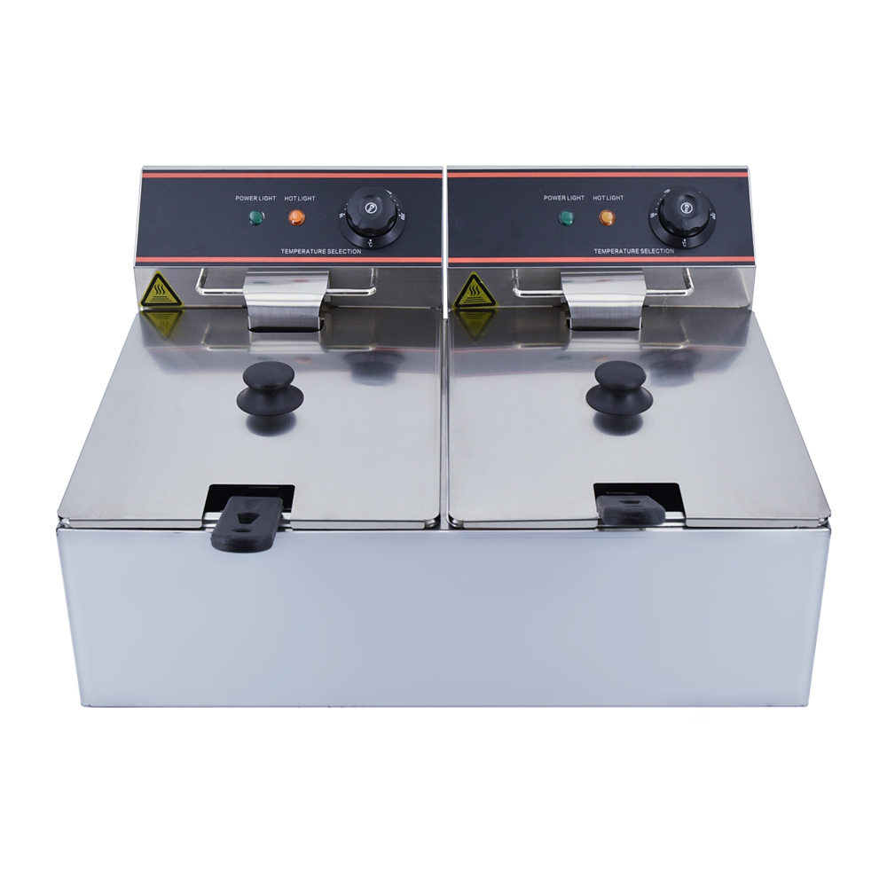 Big commercial electric chicken french chips 10L+10L electric deep fryer
