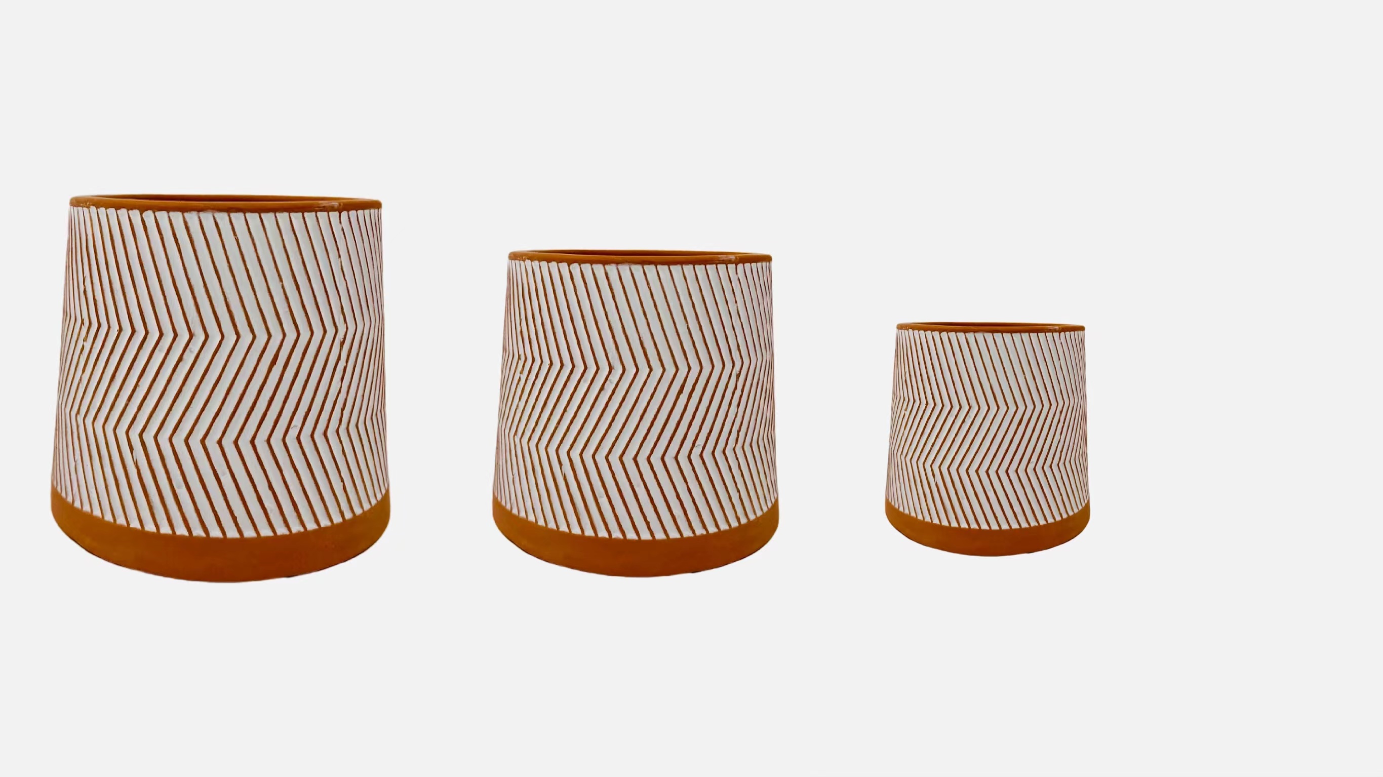Red pottery flowerpot
