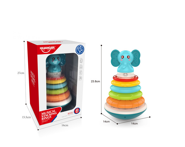 Elephant Rainbow Circle Jenga (Light music)