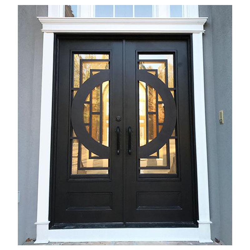 House main exterior double wrought iron entrance front security entry door