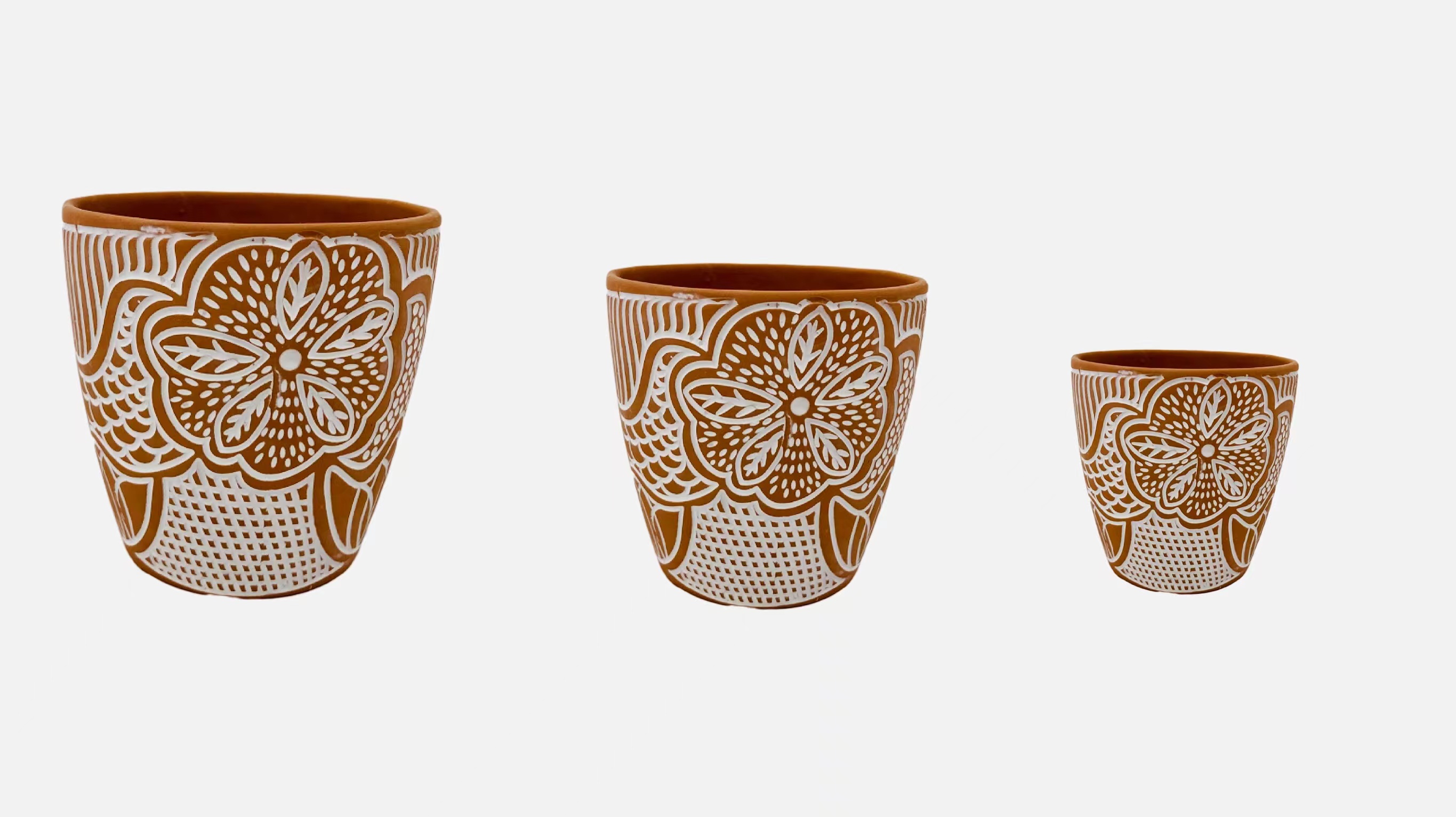Red pottery flowerpot