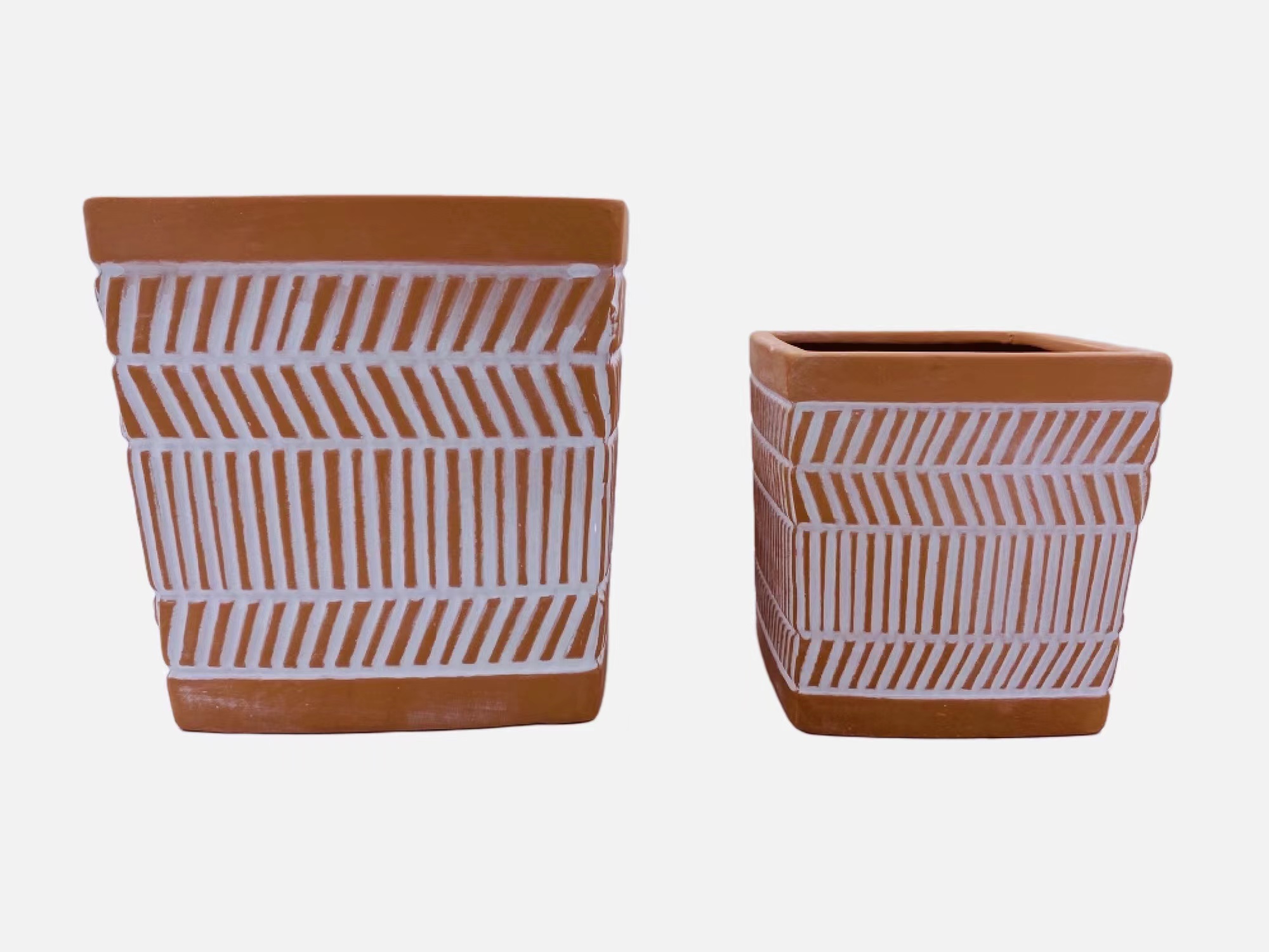 Red pottery flowerpot
